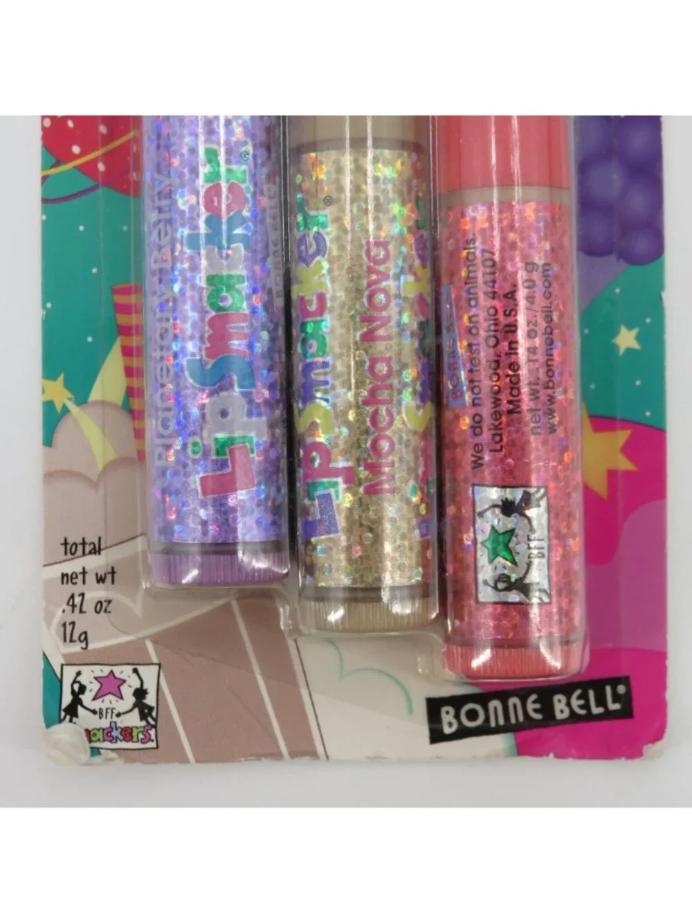 Bonne Bell Cosmic Lips Lip Smacker Mocha Nova Stellar Strawberry Planetary Berry